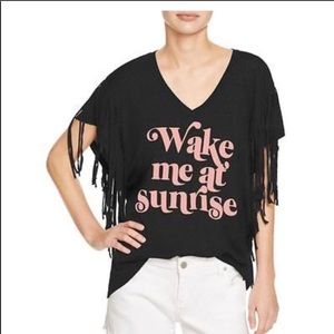 NWT Wildfox Wake Me at Sunrise Fringe V Neck S